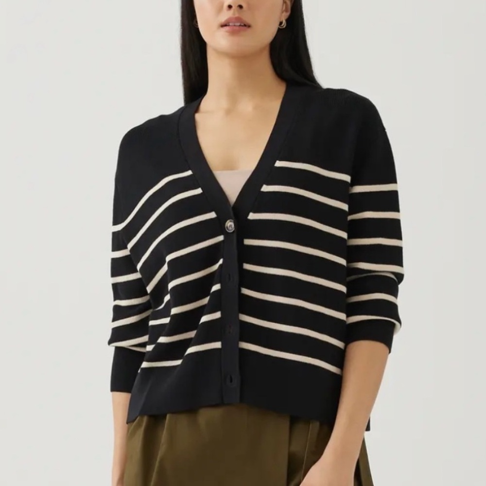 NWT LOVE BONITO Sasha Striped Knit Cardigan Size 6 or Medium/ Large - Picture 1 of 7